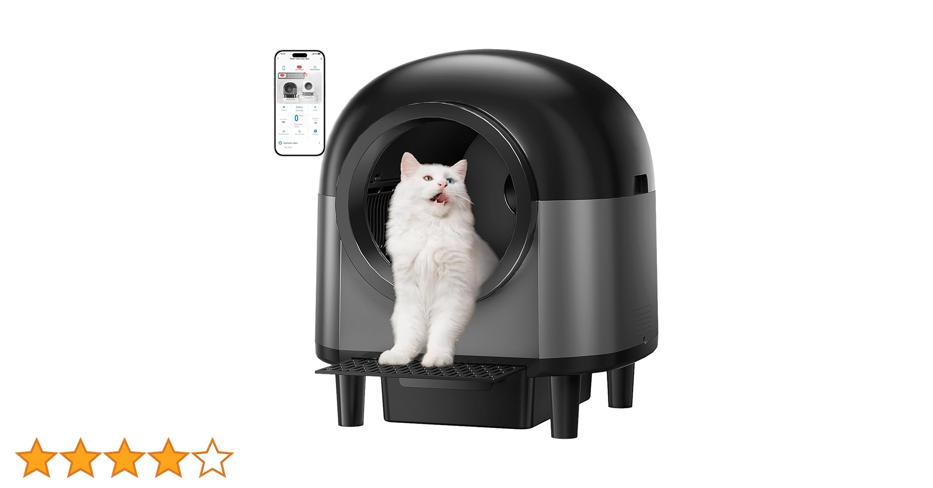 Amazon | 全自動猫トイレ 10つのセンサー搭載,猫用階段付き猫